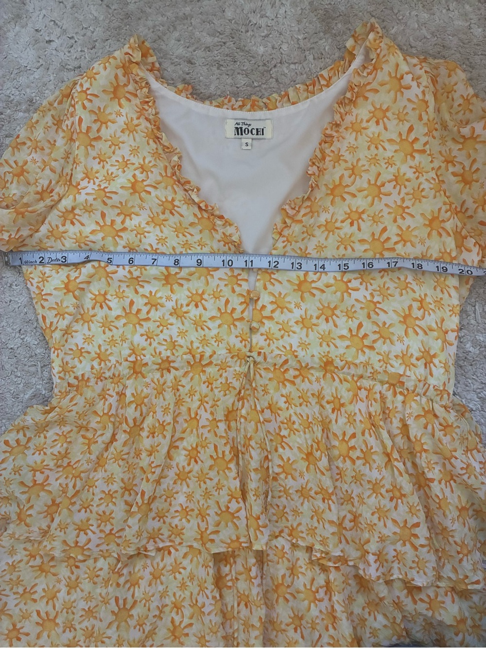 All Things Mochi Luz Yellow Floral Tiered Maxi Dress Size S - Picture 4 of 6